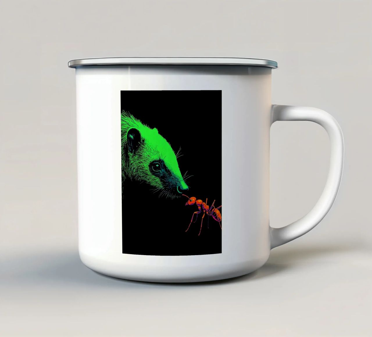 Weasal e Ant - Pop Art tazza in smalto da ColorCrash Gallery