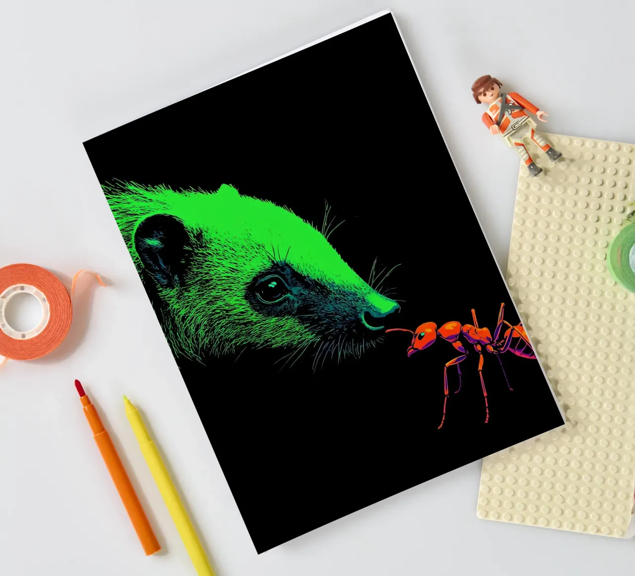 Weasal And Ant - Pop Art notebook by ColorCrash Gallery