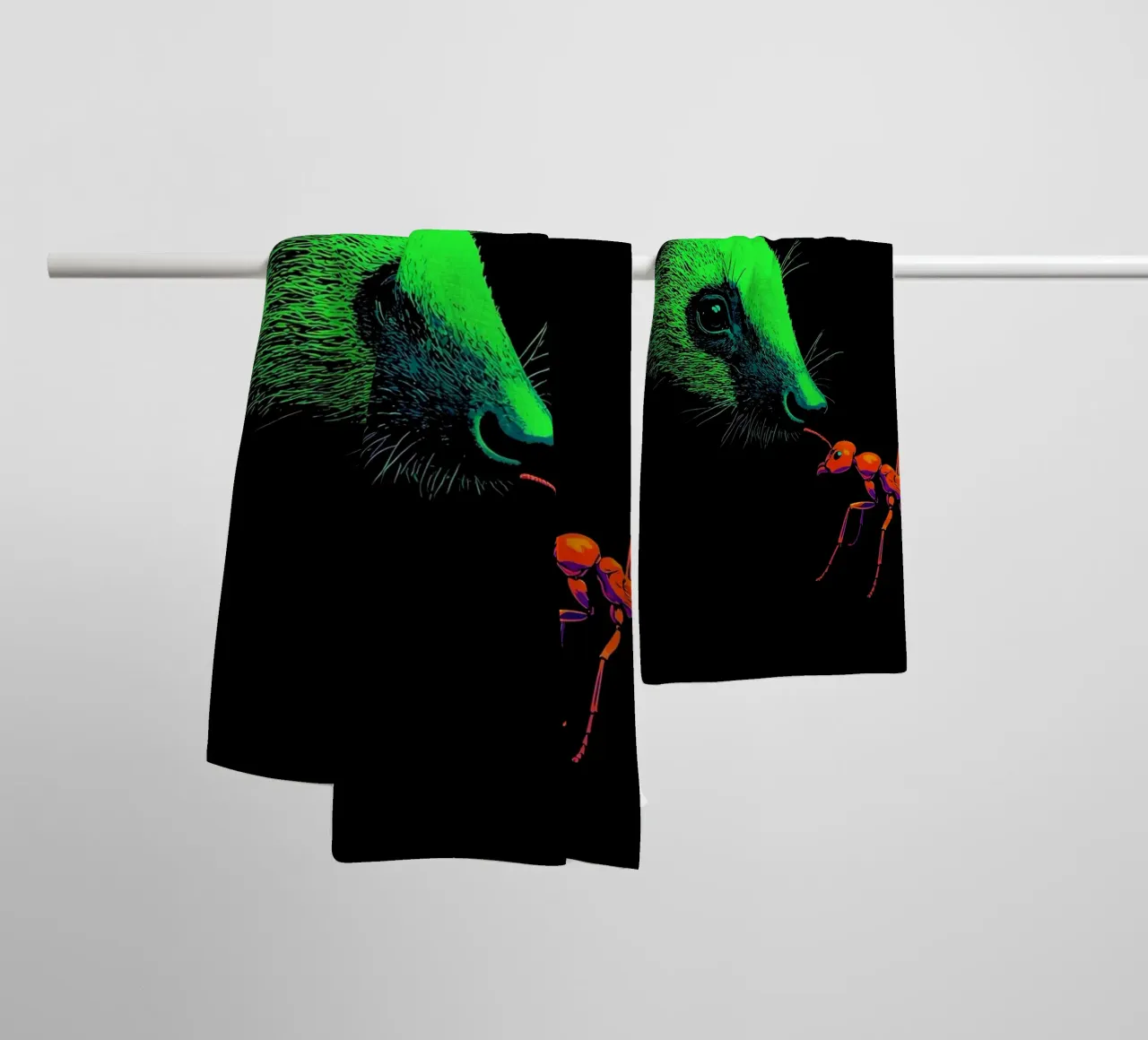Weasal And Ant - Pop Art towel by ColorCrash Gallery