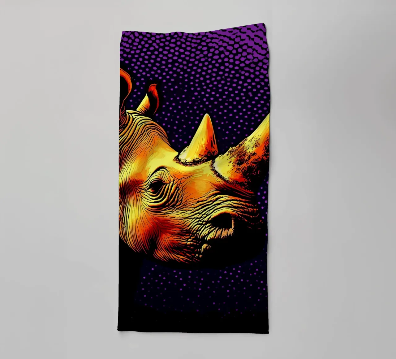 rhinoceros - Pop Art Handtuch von ColorCrash Gallery