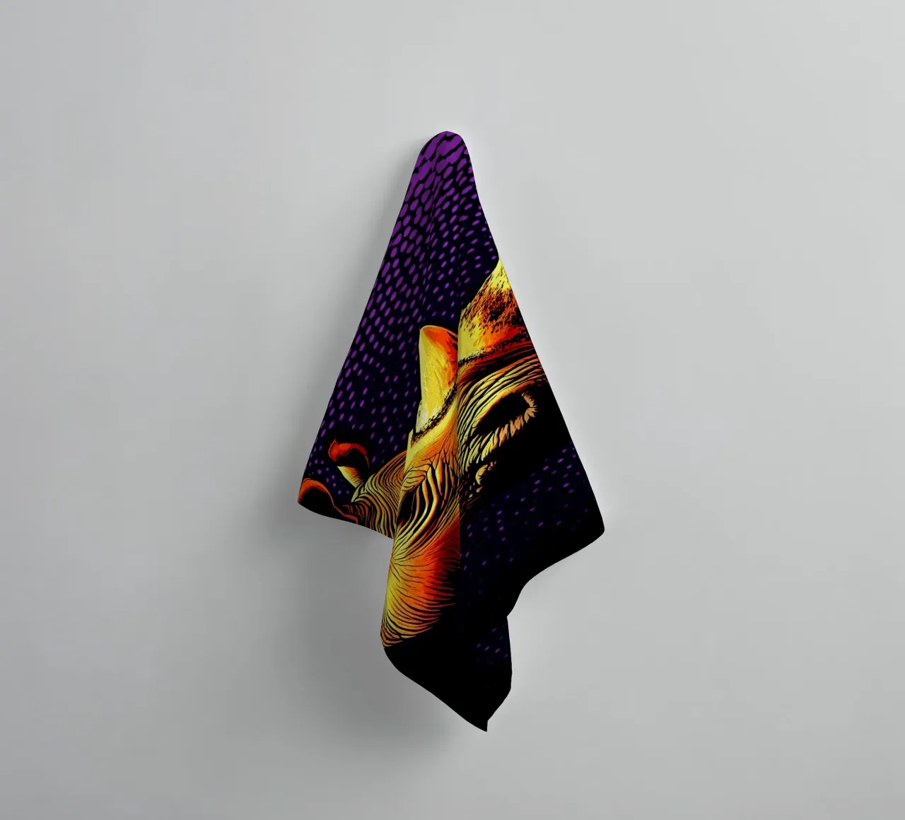 rhinoceros - Pop Art Handtuch von ColorCrash Gallery