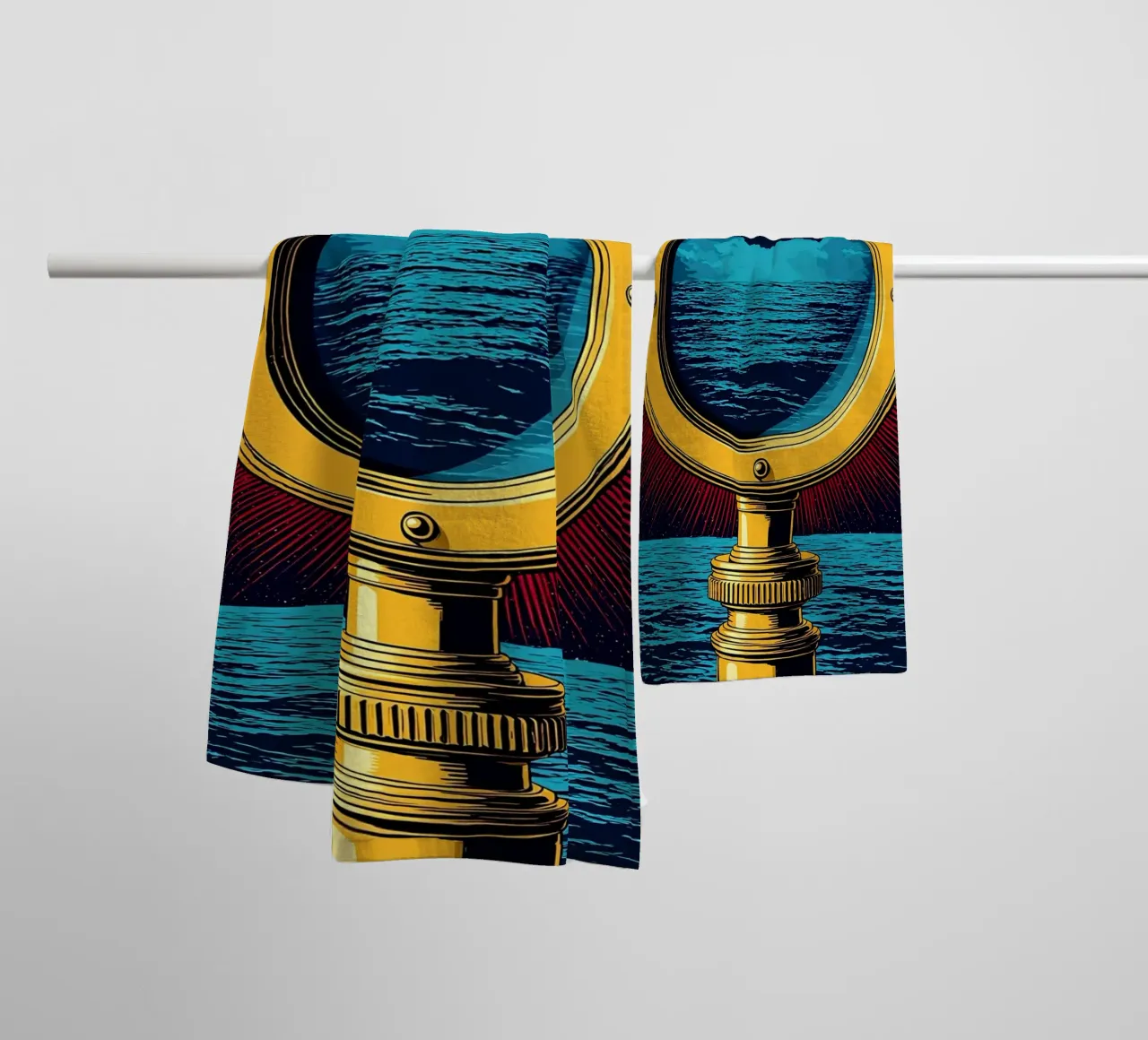 Telescope - Pop Art towel by ColorCrash Gallery