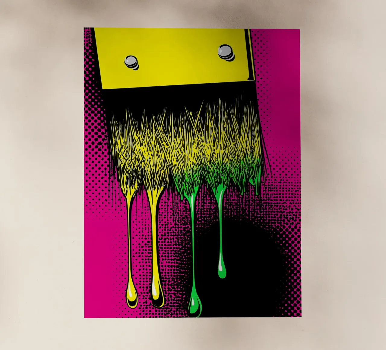 Dripping Paintbrush - Pop Art backlit film by ColorCrash Gallery
