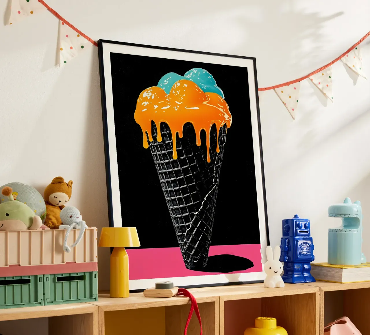 Gelato - Pop Art poster con telaio in plastica da ColorCrash Gallery