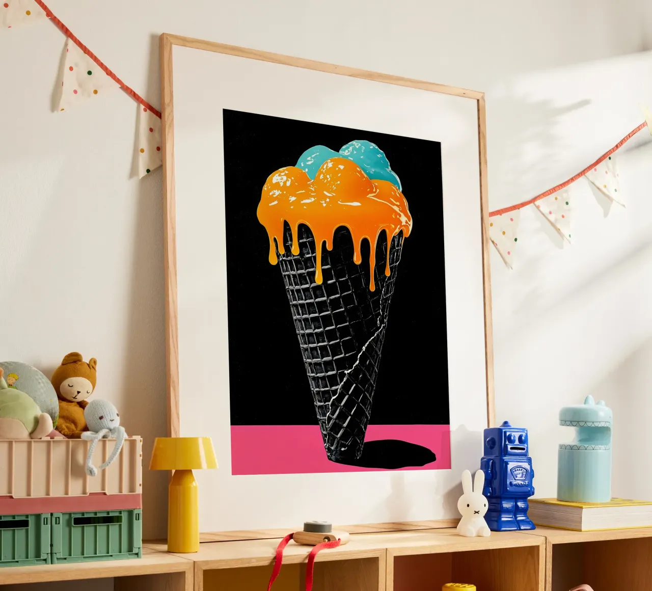 Gelato - Pop Art poster con telaio in plastica da ColorCrash Gallery