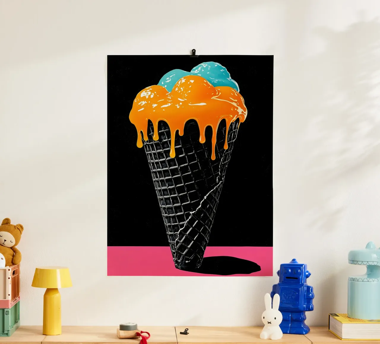 Gelato - Pop Art poster con telaio in plastica da ColorCrash Gallery