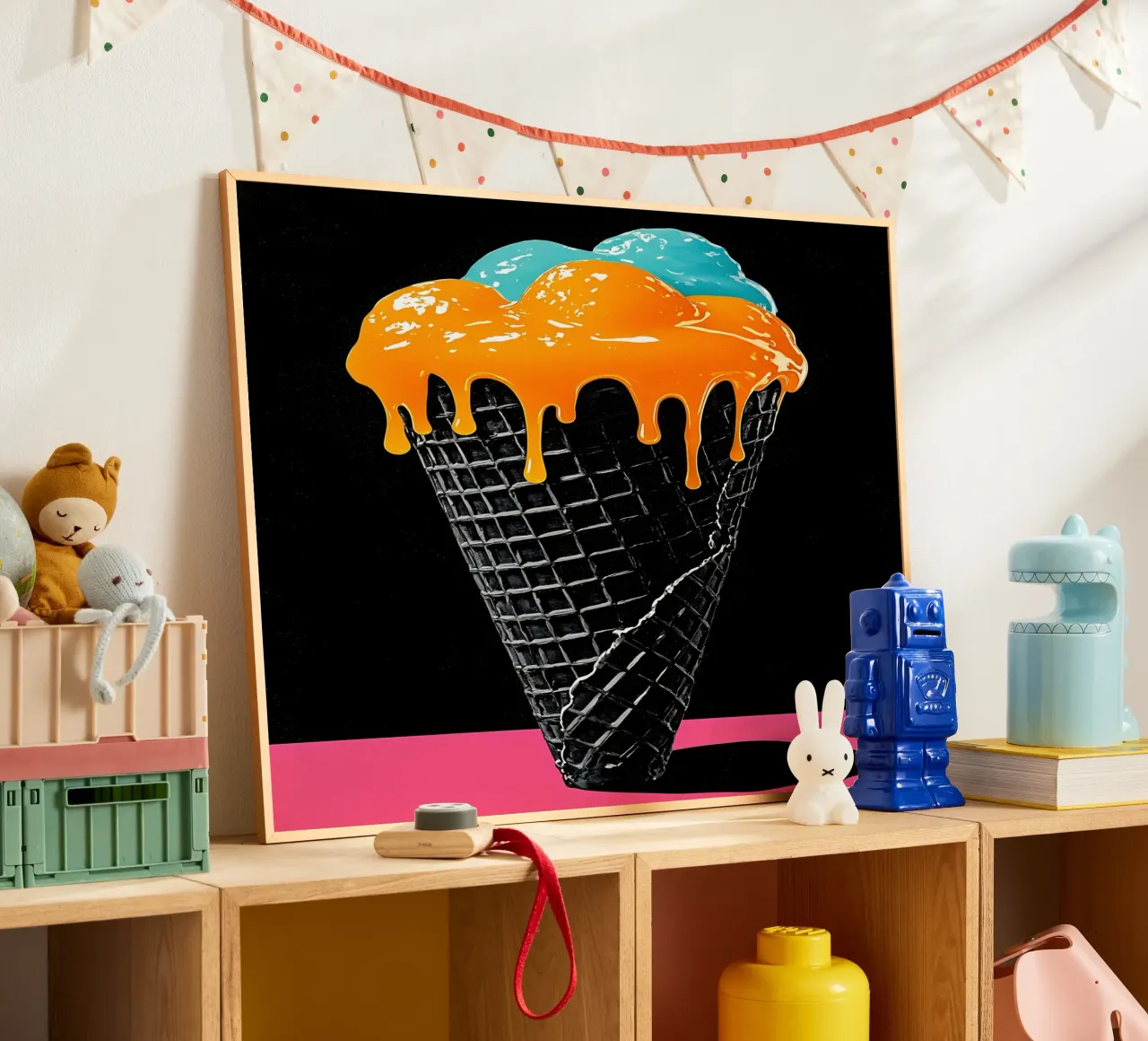 Gelato - Pop Art poster con telaio in plastica da ColorCrash Gallery