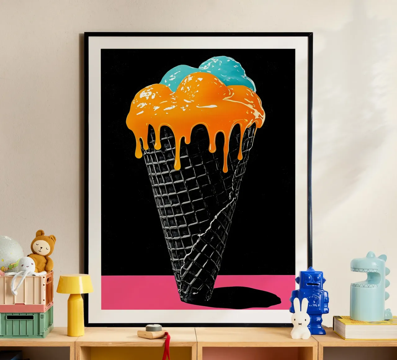 Gelato - Pop Art poster con telaio in plastica da ColorCrash Gallery