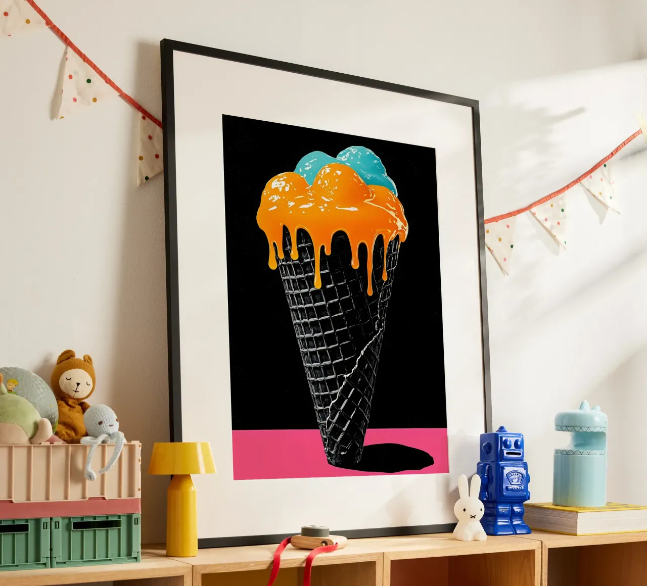 Gelato - Pop Art poster con telaio in plastica da ColorCrash Gallery