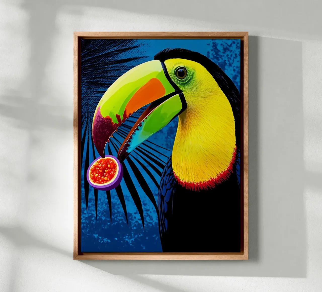 Toekan - Pop-art canvas met Baklijst van ColorCrash Gallery