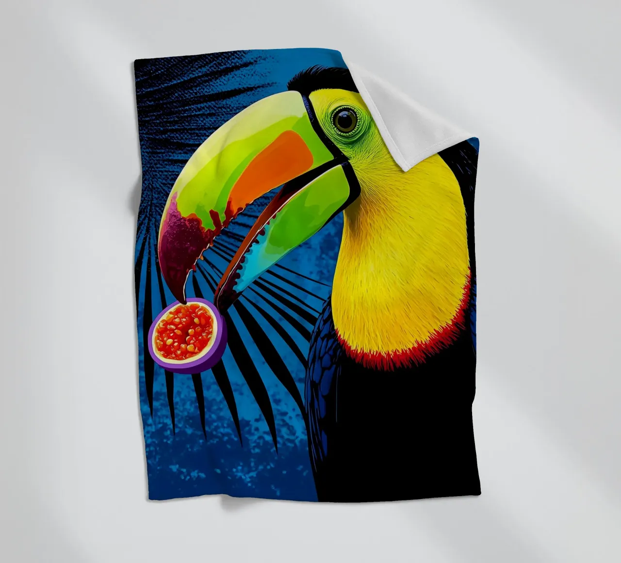Toucan - Pop Art fleece blanket by ColorCrash Gallery