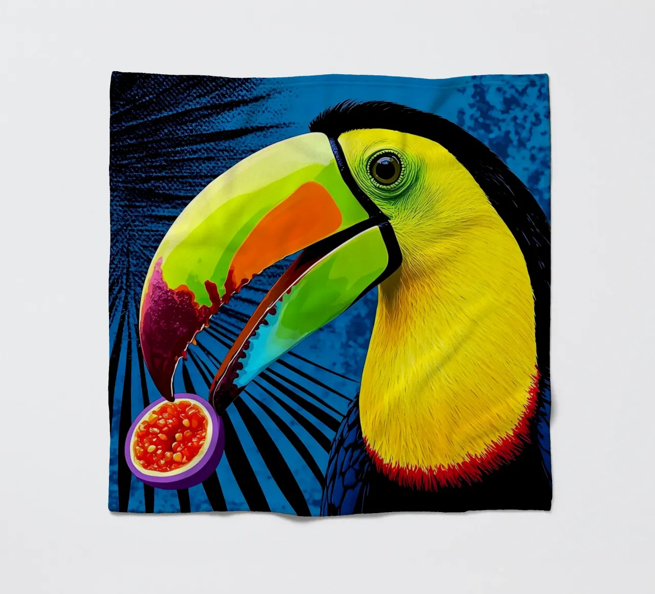 Toucan - Pop Art fleece blanket by ColorCrash Gallery