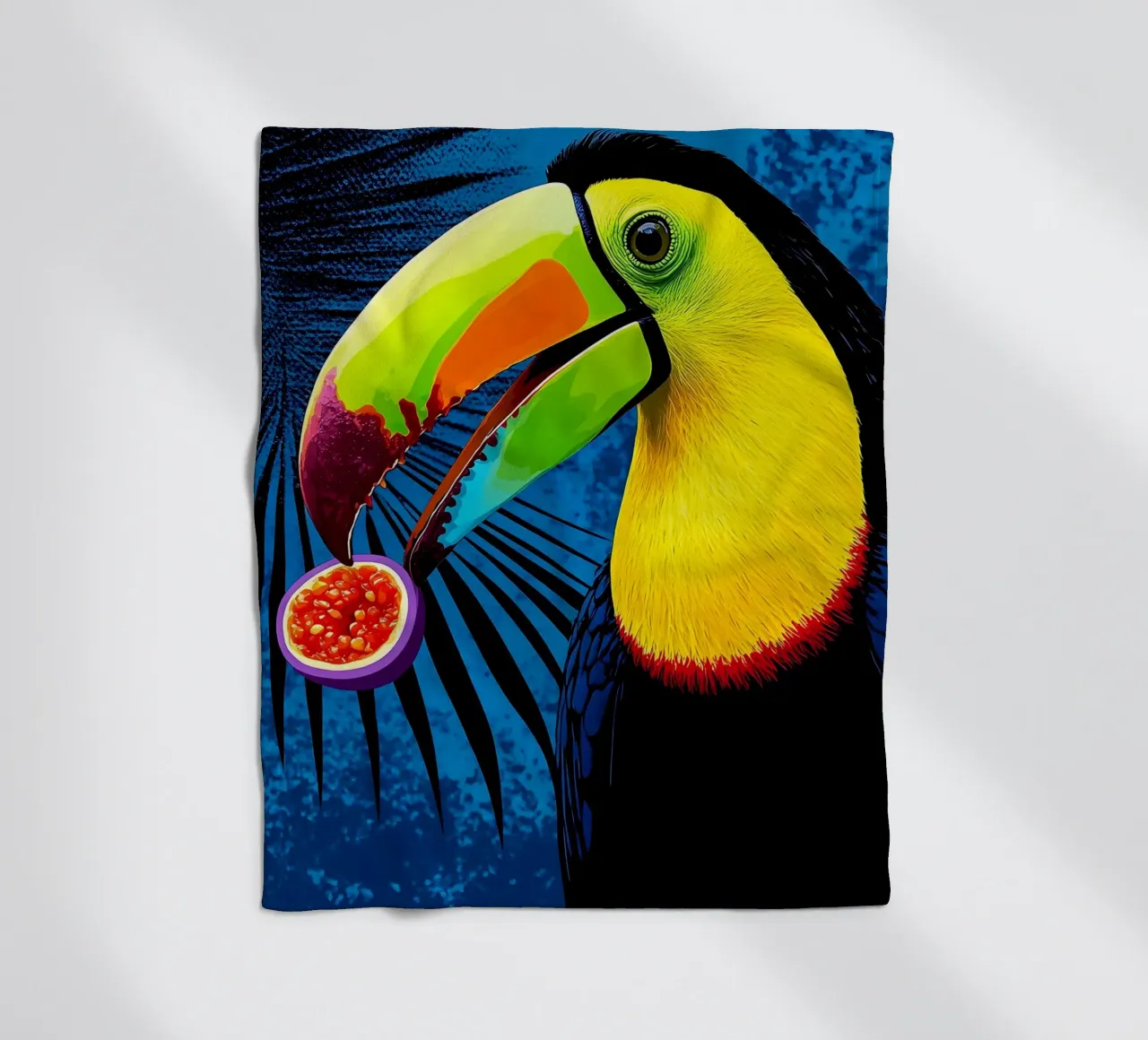Toucan - Pop Art fleece blanket by ColorCrash Gallery