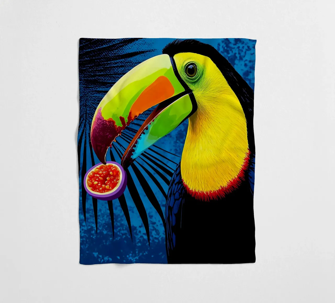 Toucan - Pop Art fleece blanket by ColorCrash Gallery