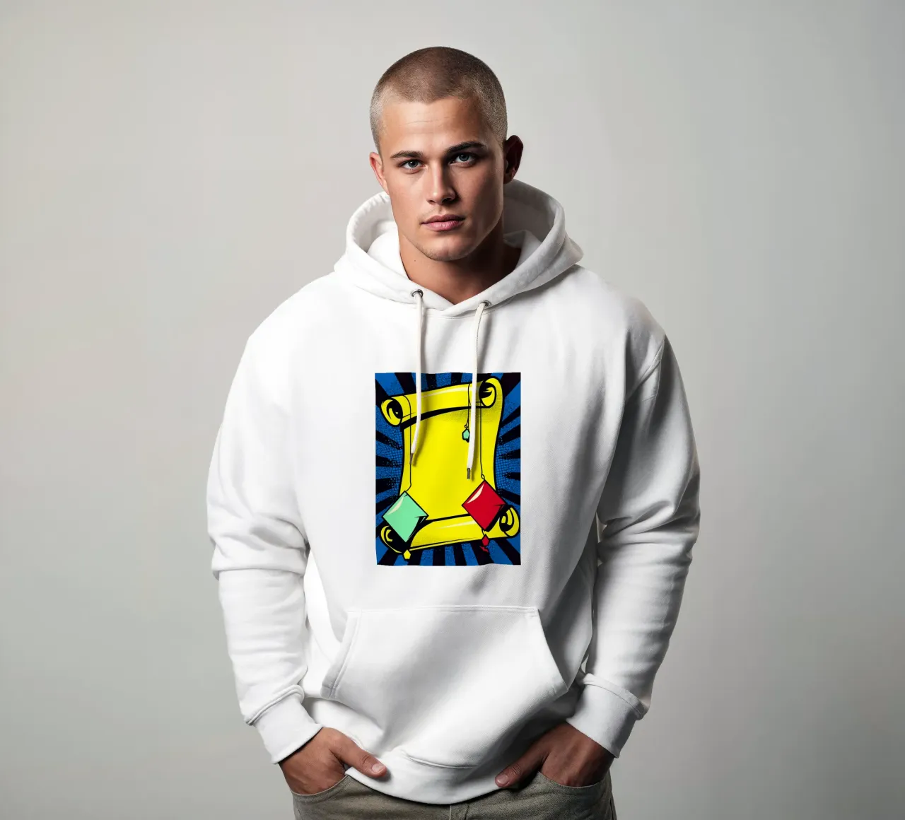Scroll - Pop Art felpa con cappuccio da ColorCrash Gallery
