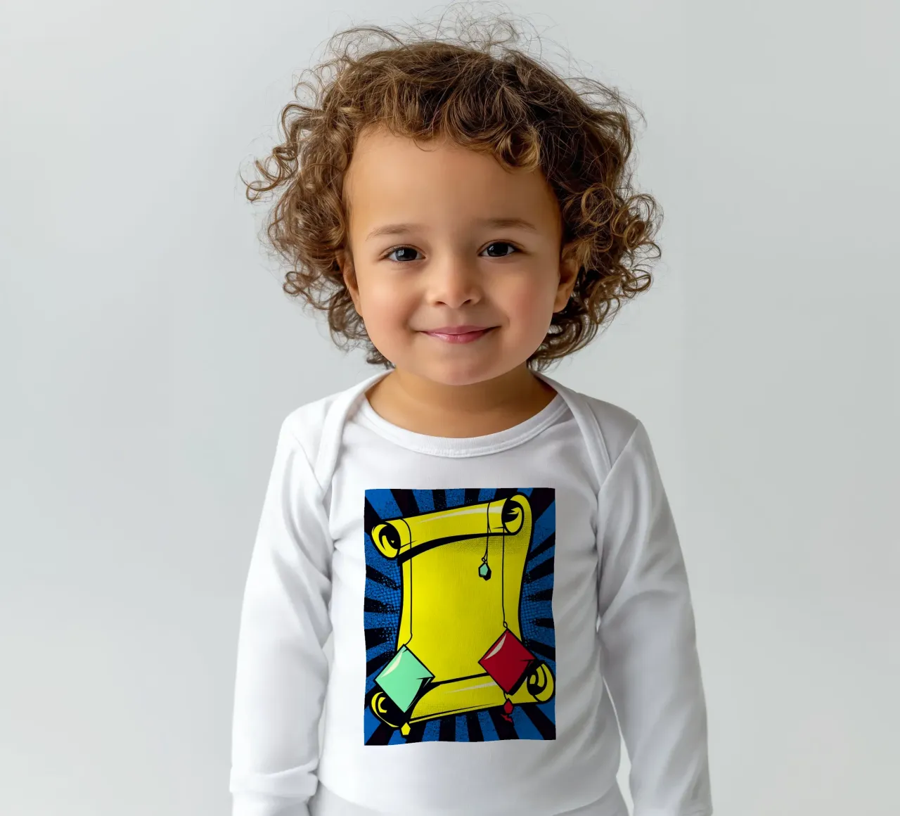 Scroll - Pop Art body neonato maniche lunghe da ColorCrash Gallery