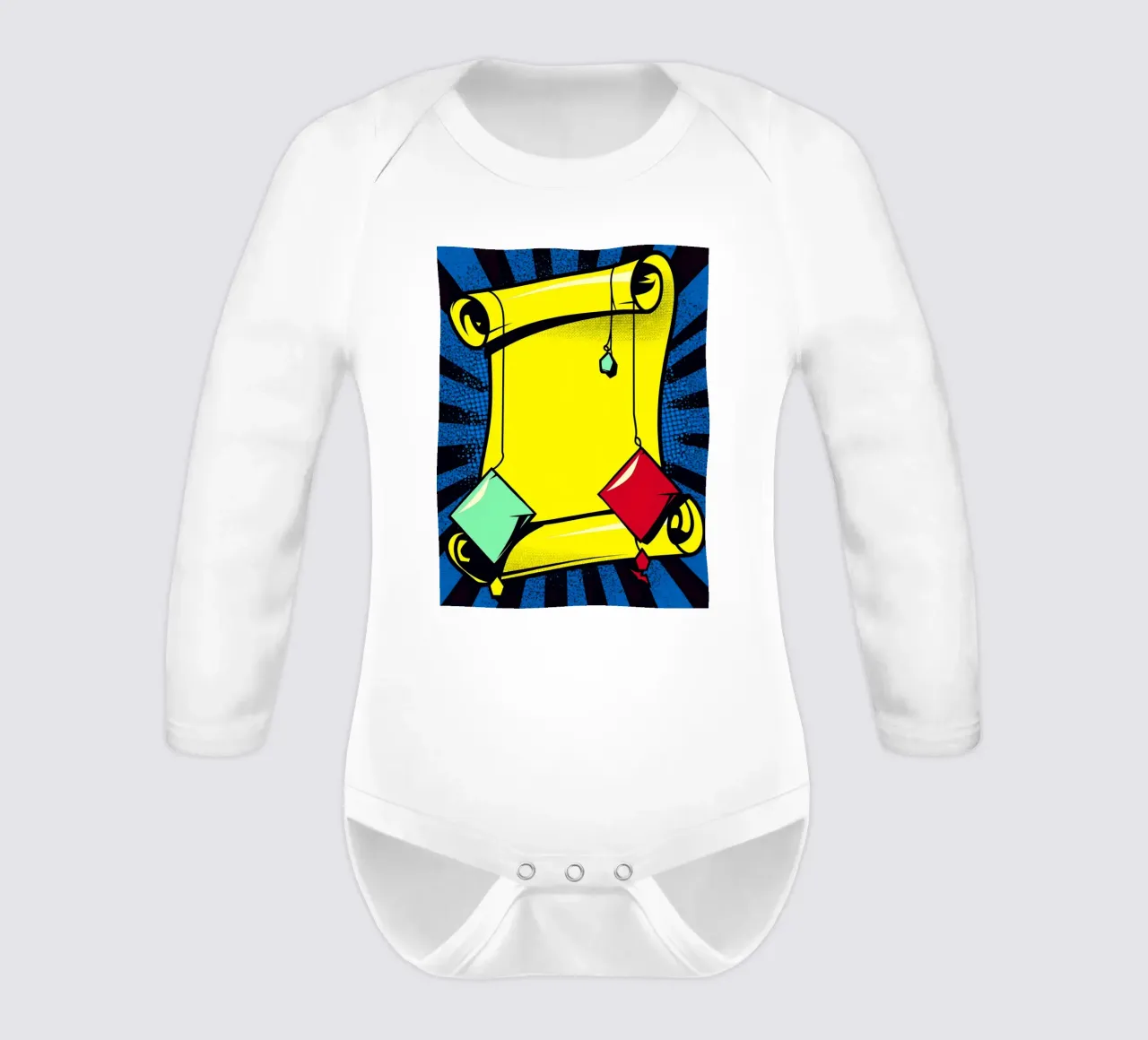 Scroll - Pop Art body neonato maniche lunghe da ColorCrash Gallery