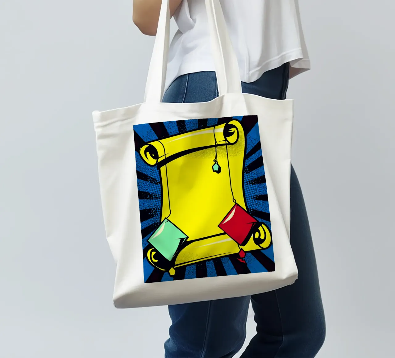 Scroll - Pop Art borsa in juta da ColorCrash Gallery