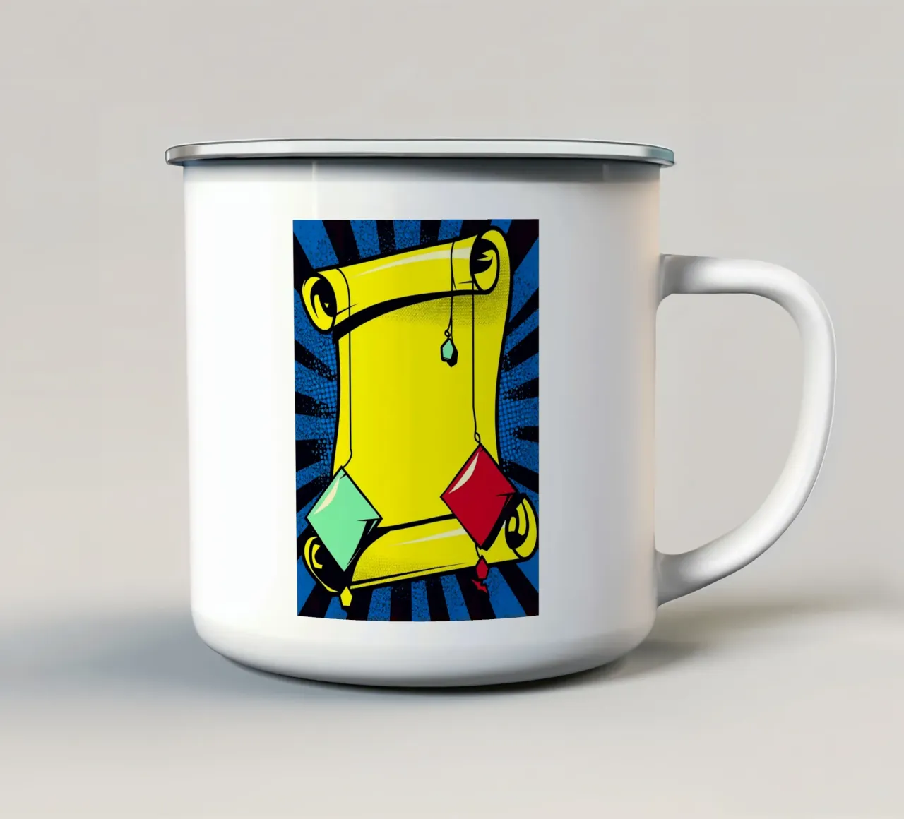 Scroll - Pop Art tazza in smalto da ColorCrash Gallery