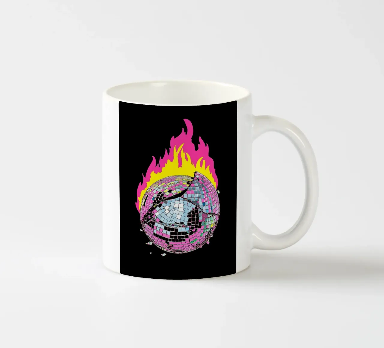 Disco Ball on Fire - Pop Art tazza in ceramica da ColorCrash Gallery