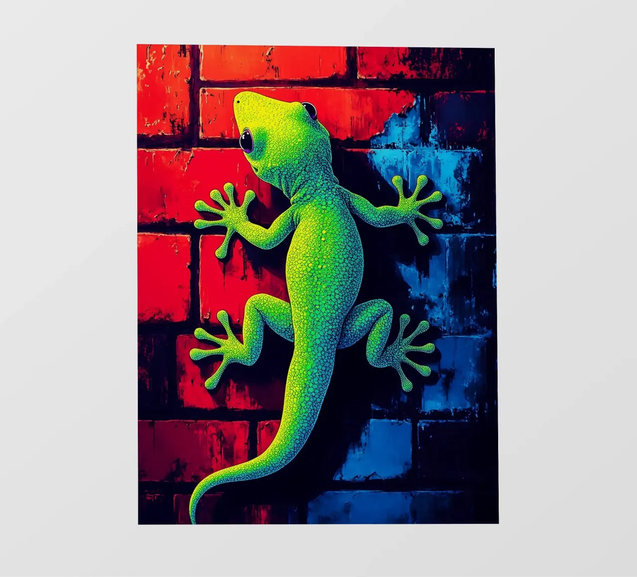 Geco sul muro - Pop Art telo in pvc da ColorCrash Gallery