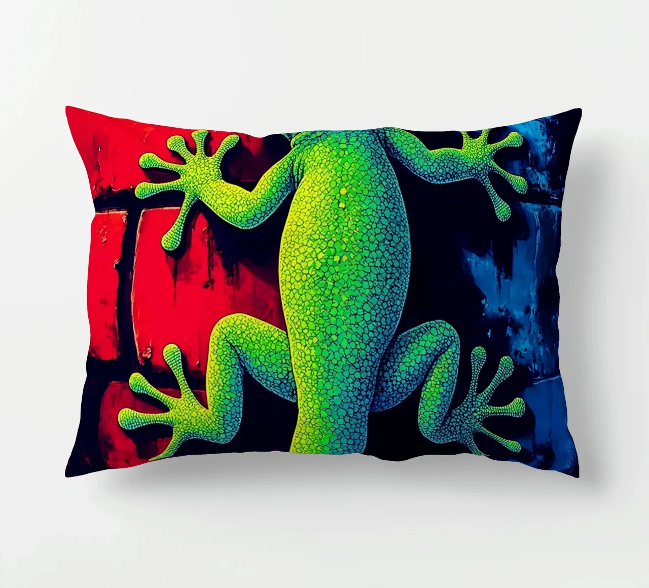 Geco sul muro - Pop Art cuscino da ColorCrash Gallery
