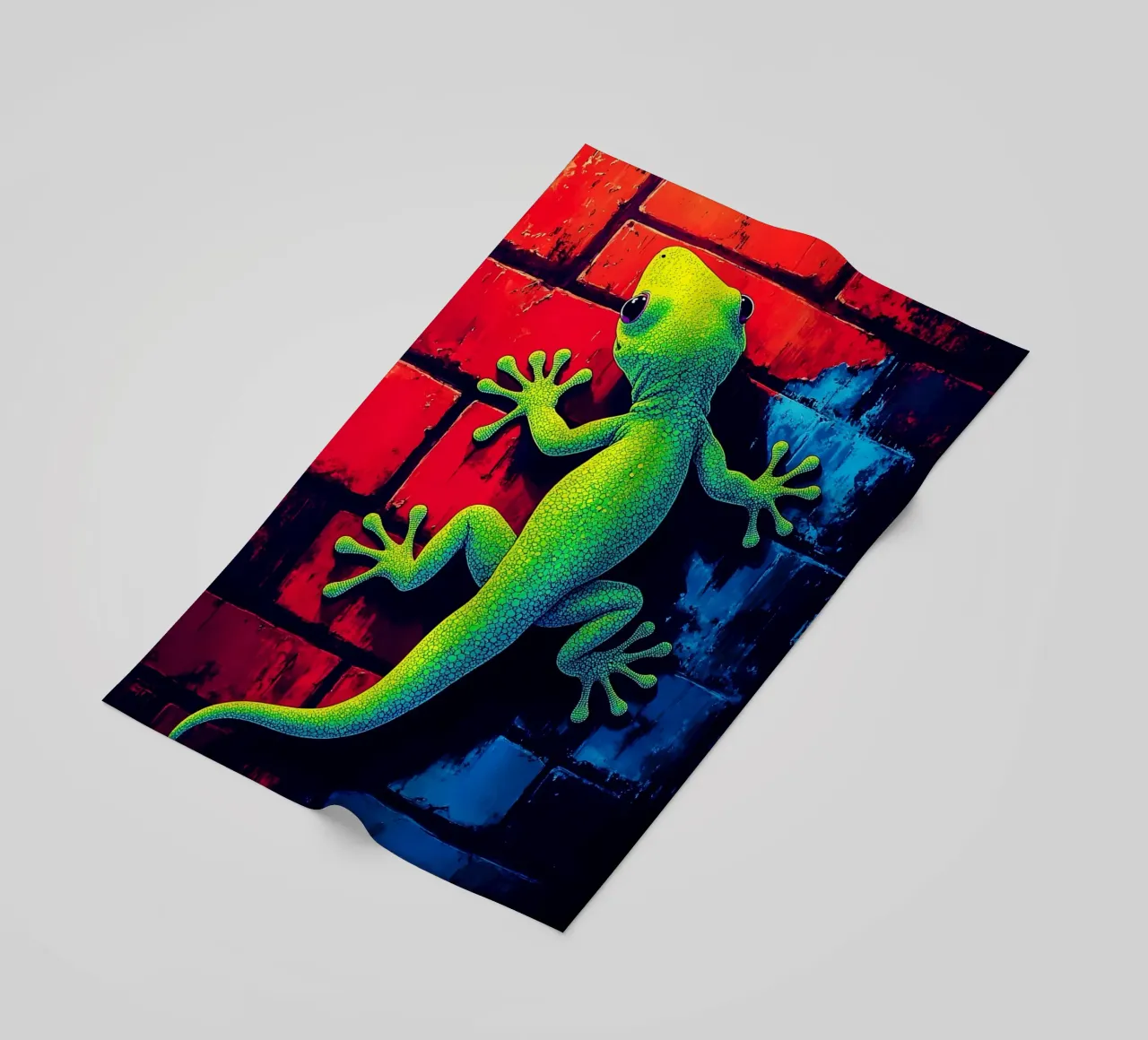 Geco sul muro - Pop Art telo mare da ColorCrash Gallery