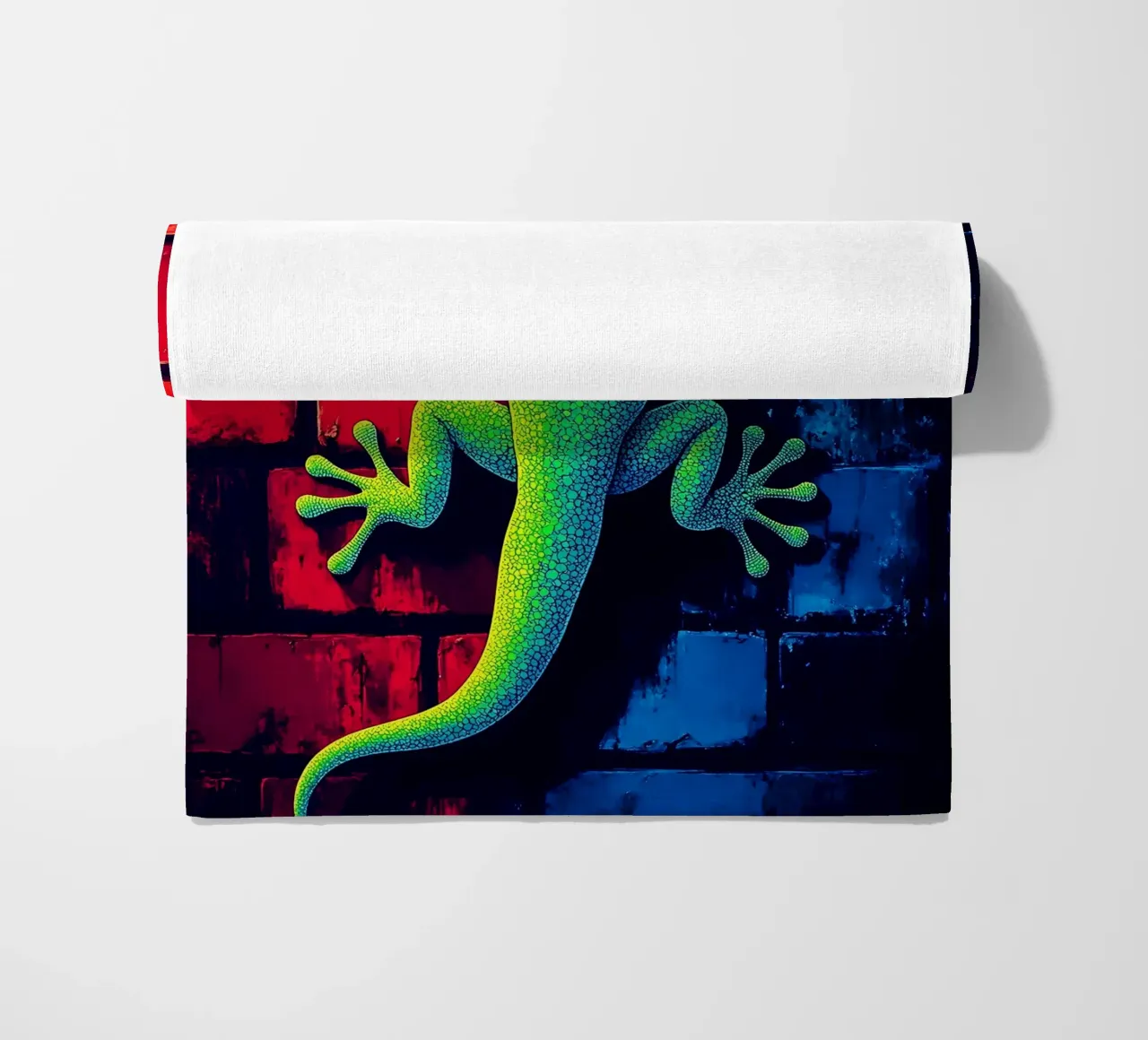 Geco sul muro - Pop Art telo mare da ColorCrash Gallery