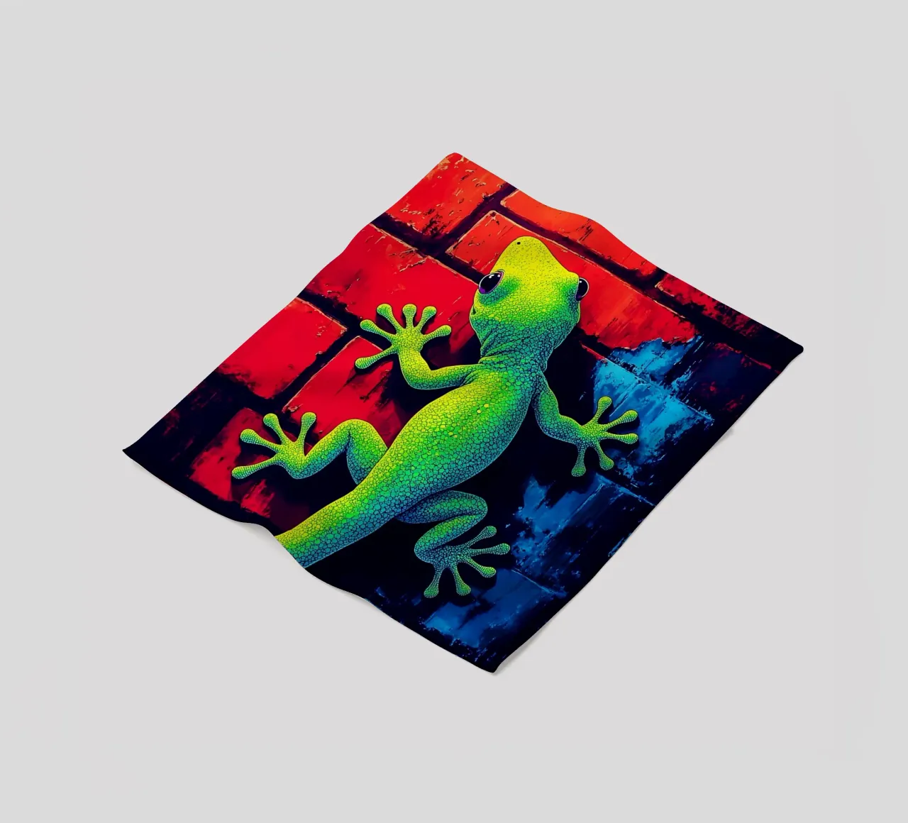 Geco sul muro - Pop Art coperta in pile da ColorCrash Gallery