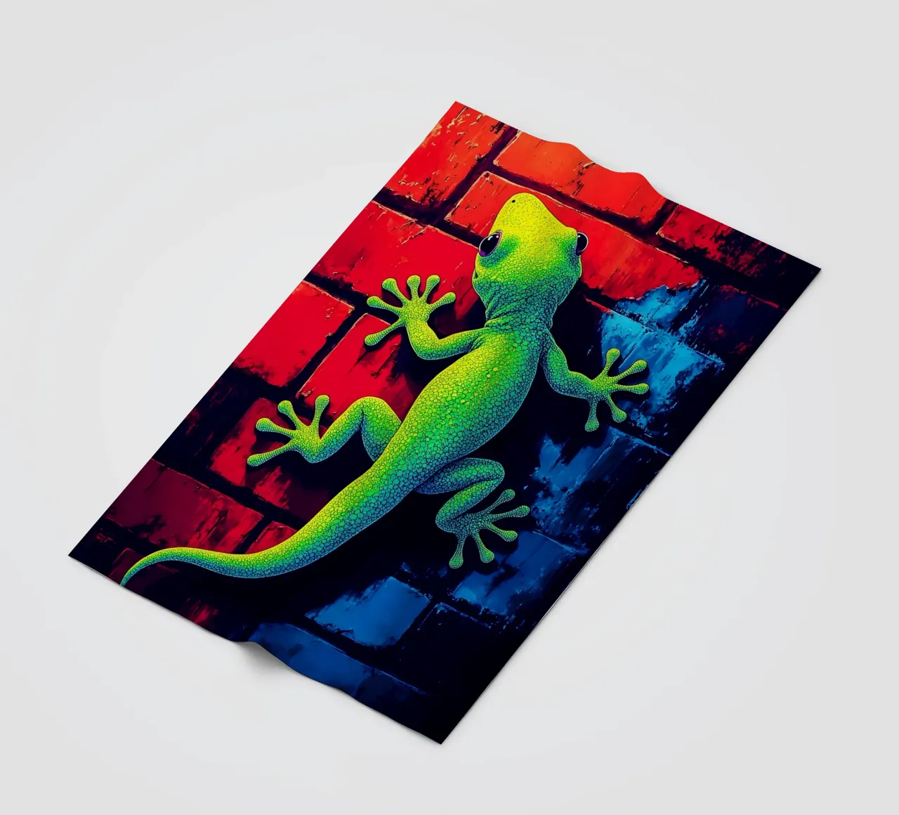 Geco sul muro - Pop Art coperta in pile da ColorCrash Gallery