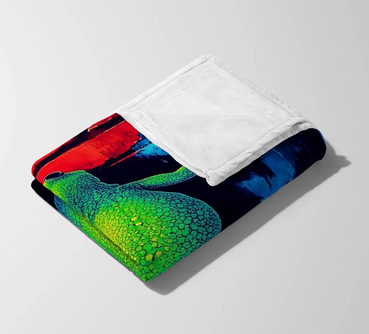 Geco sul muro - Pop Art coperta in pile da ColorCrash Gallery