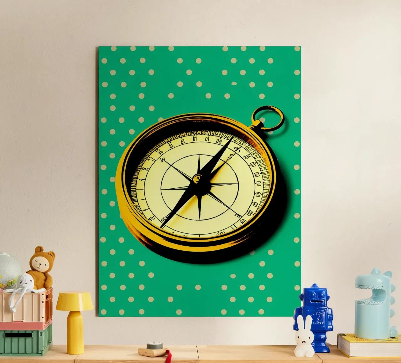 Bussola - Pop Art alluminio dibond da ColorCrash Gallery