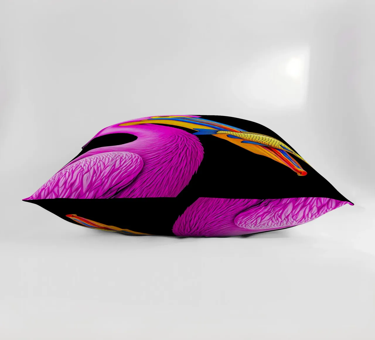 Pellicano e pesce - Pop Art cuscino da ColorCrash Gallery
