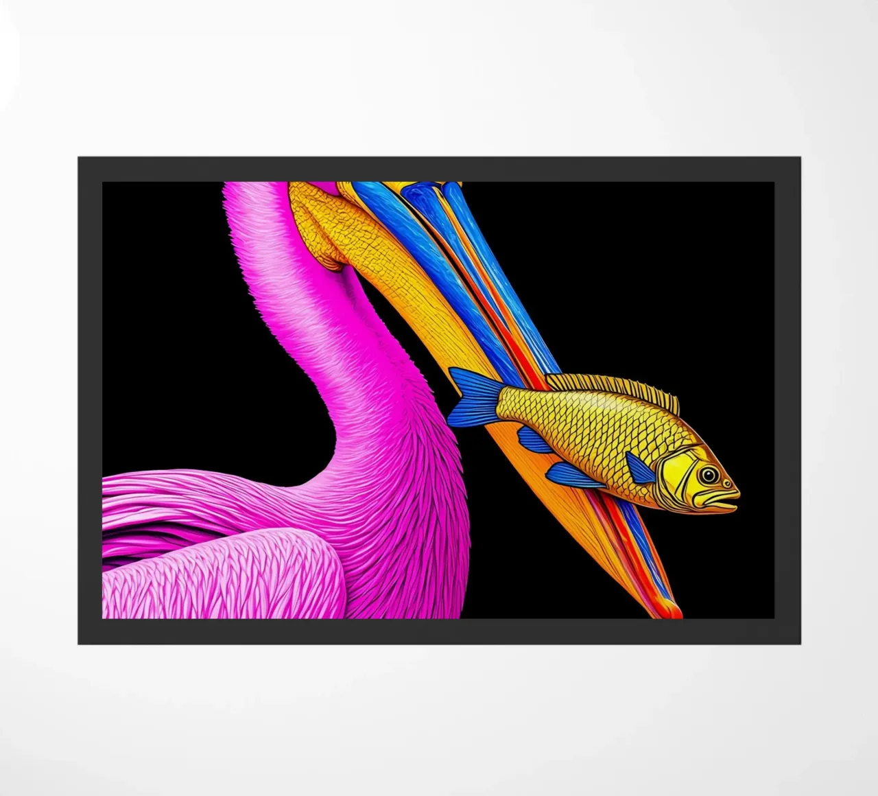 Pellicano e pesce - Pop Art zerbino da ColorCrash Gallery
