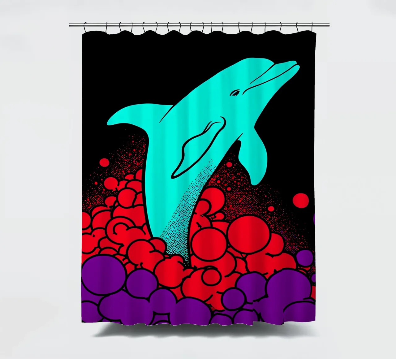 Dolphin From Bubble - Pop Art shower curtain by ColorCrash Gallery