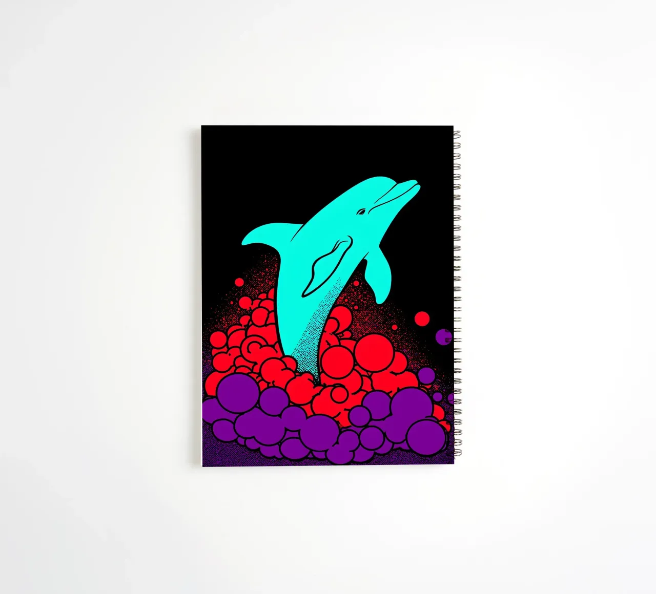 Dolphin From Bubble - Pop Art spiral notebook by ColorCrash Gallery
