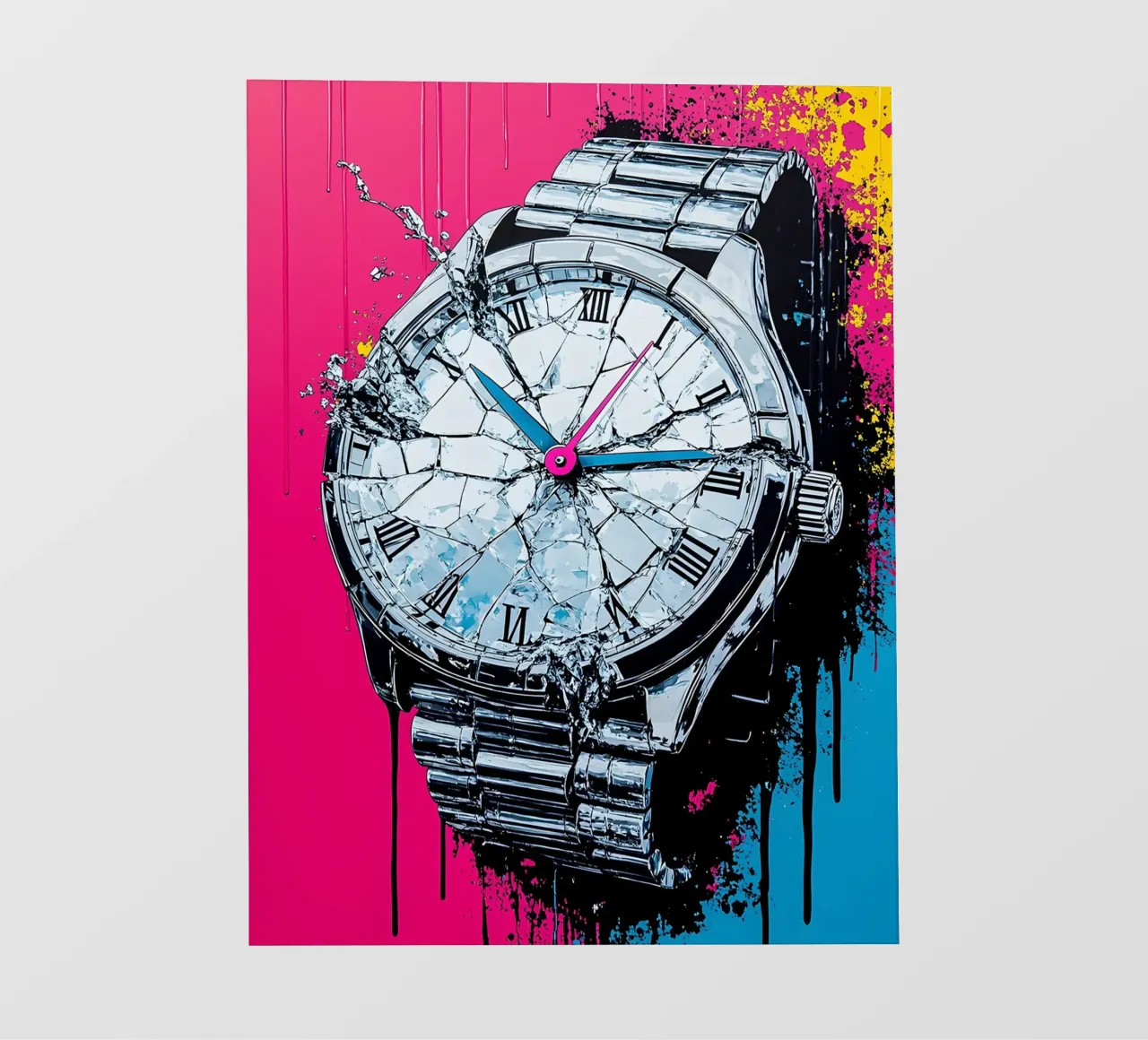 Orologio che si frantuma - Pop Art telo in pvc da ColorCrash Gallery