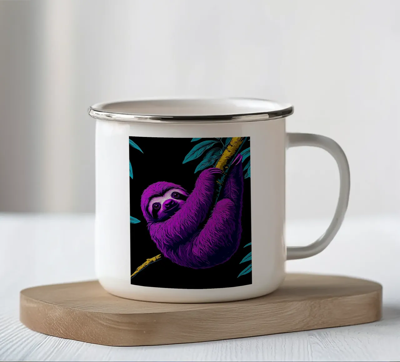 Bradipo - Pop Art tazza in smalto da ColorCrash Gallery