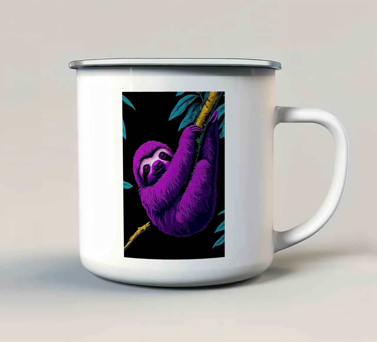 Bradipo - Pop Art tazza in smalto da ColorCrash Gallery