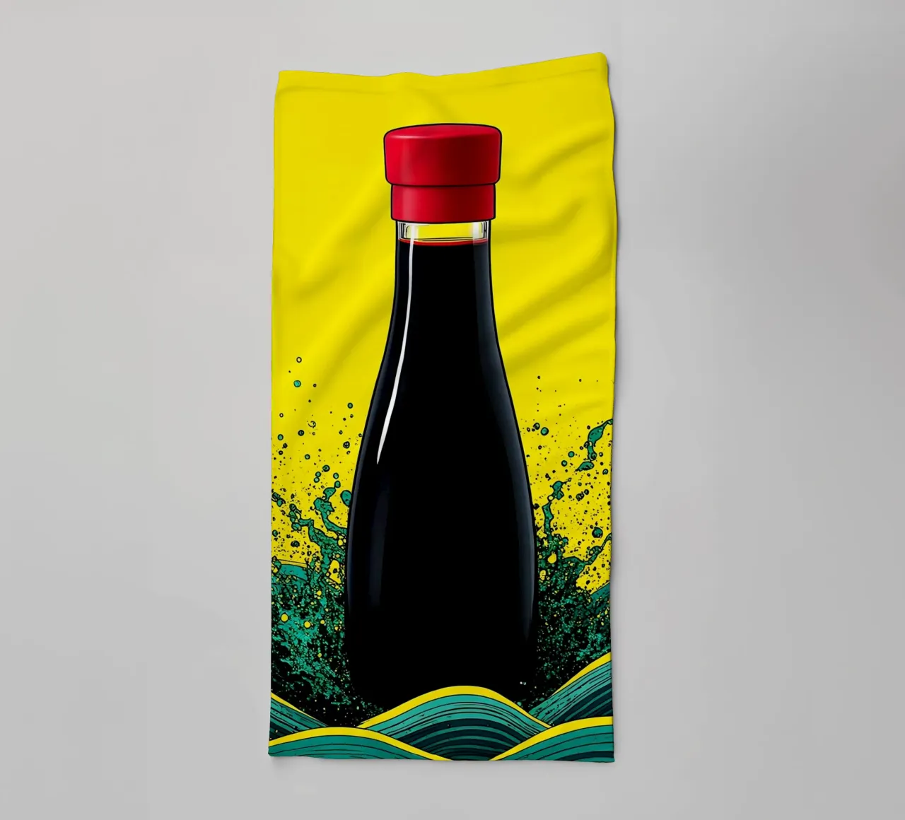 Soy Souce Bottle - Pop Art towel by ColorCrash Gallery