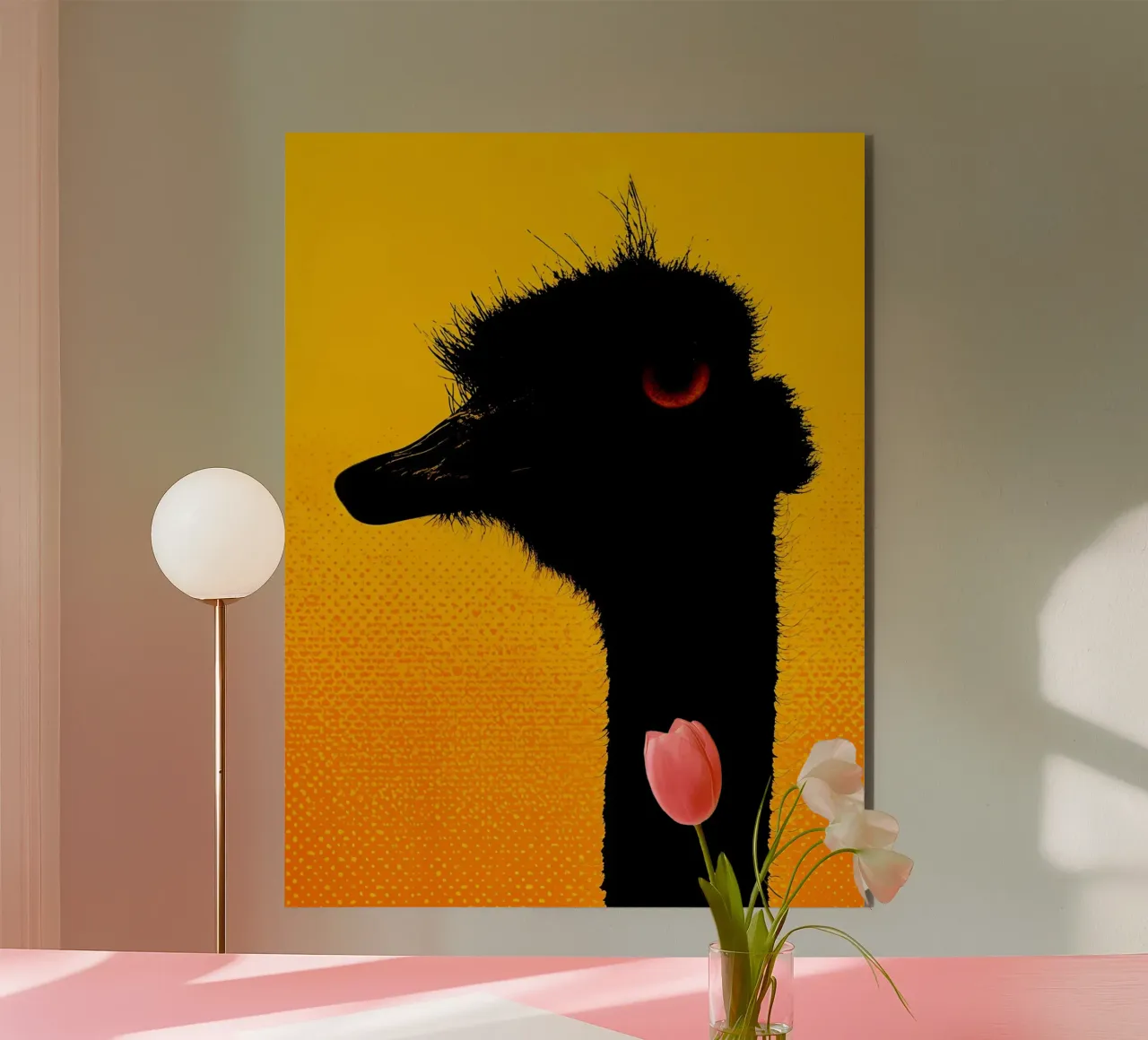 Struzzo - Pop Art alluminio dibond da ColorCrash Gallery