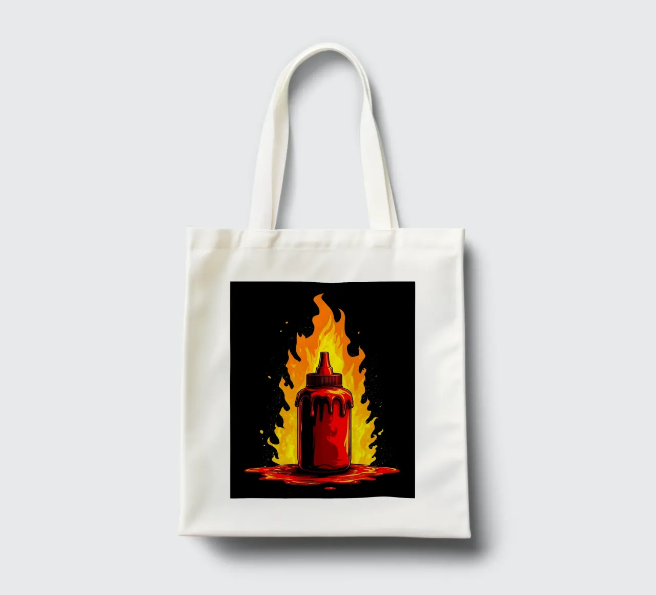 Hot Souce On Fire - Pop Art borsa in juta da ColorCrash Gallery