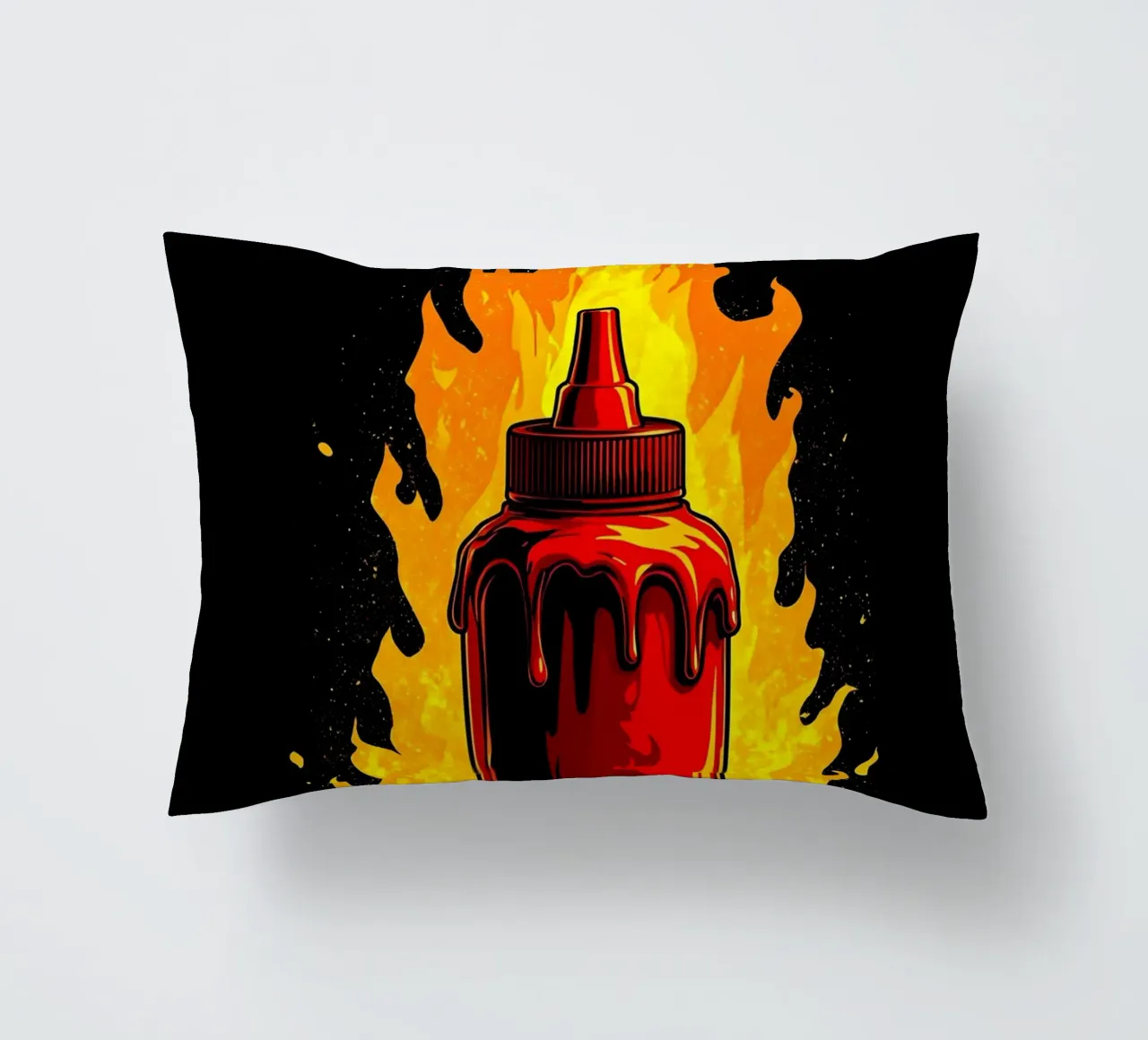 Hot Souce On Fire - Pop Art cuscino da ColorCrash Gallery