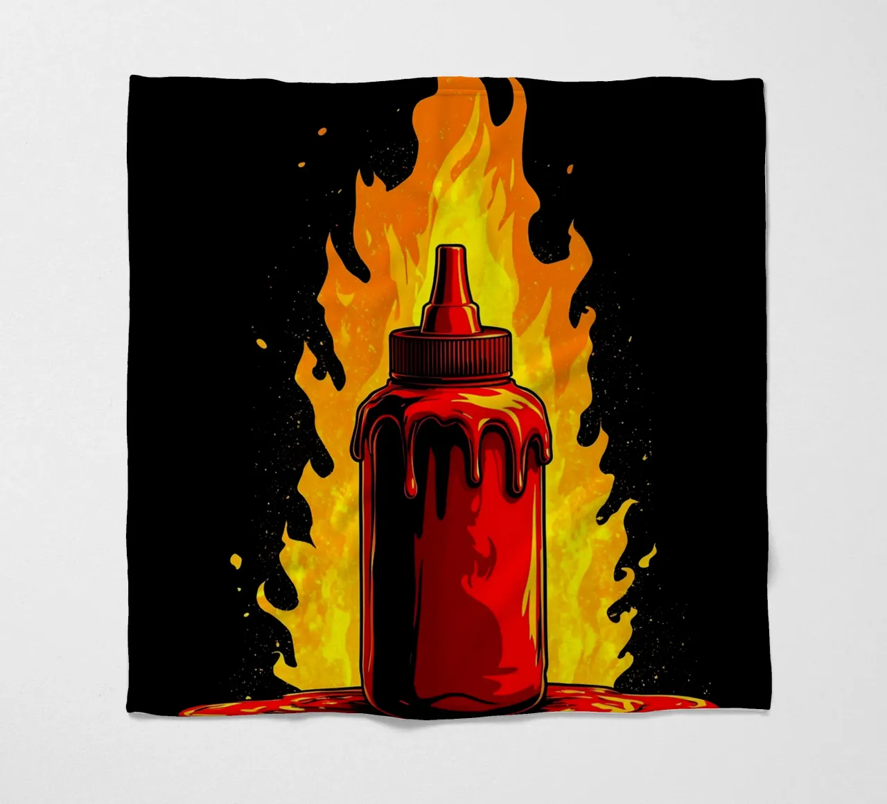 Hot Souce On Fire - Pop Art coperta in pile da ColorCrash Gallery