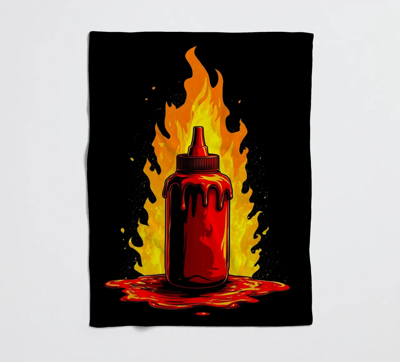 Hot Souce On Fire - Pop Art coperta in pile da ColorCrash Gallery
