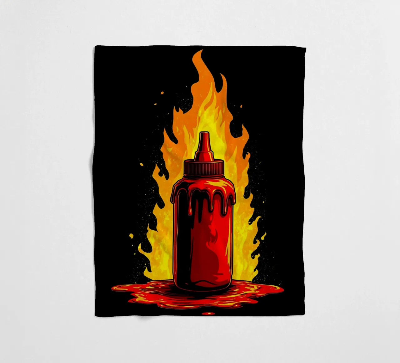 Hot Souce On Fire - Pop Art coperta in pile da ColorCrash Gallery