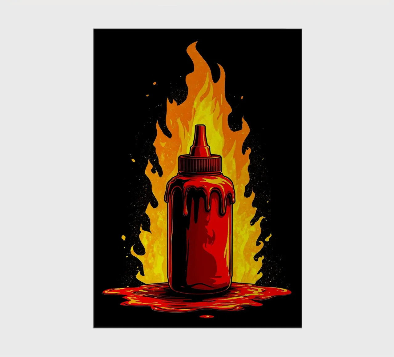Hot Souce On Fire - Pop Art notebook by ColorCrash Gallery