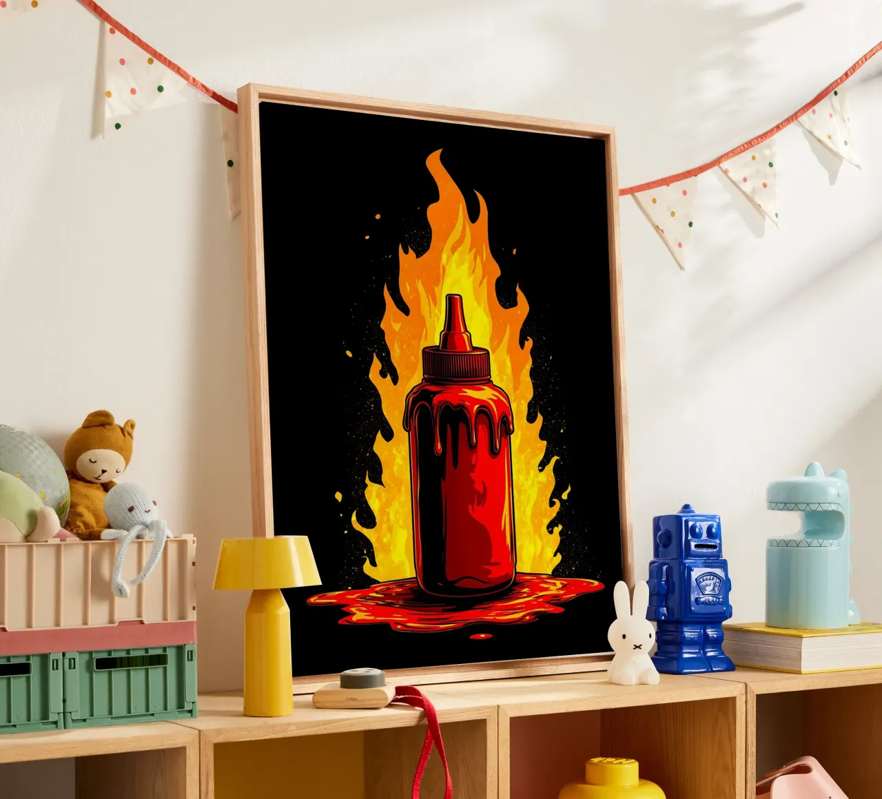 Hot Souce On Fire - Pop Art tela da ColorCrash Gallery