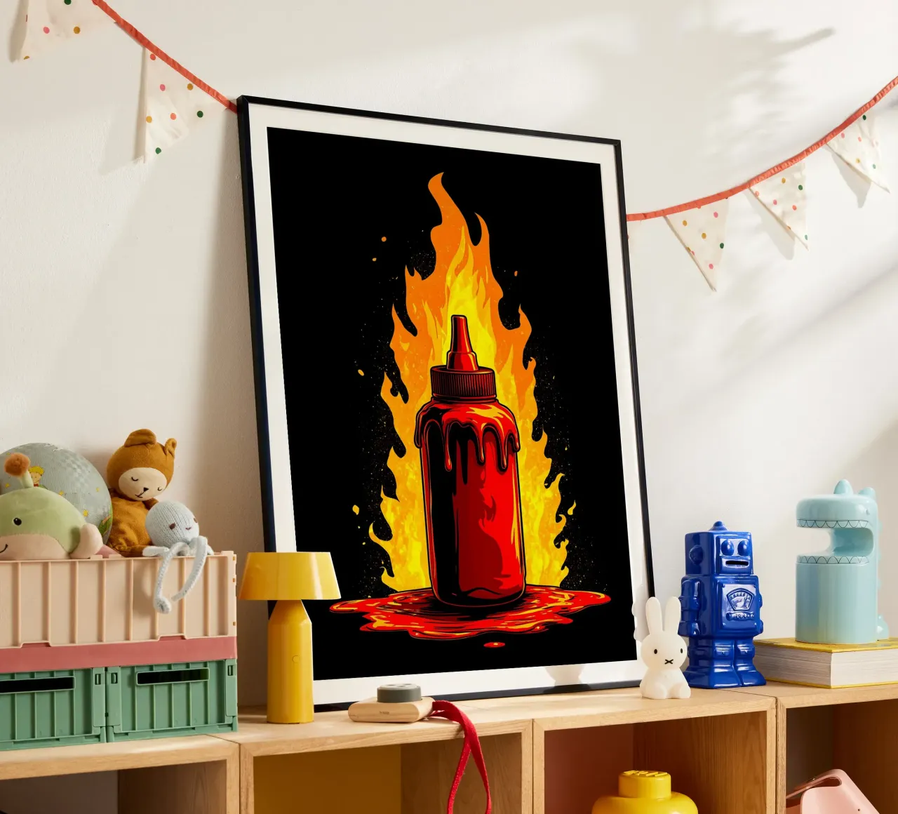 Hot Souce On Fire - Pop Art carta hahnemühle da ColorCrash Gallery
