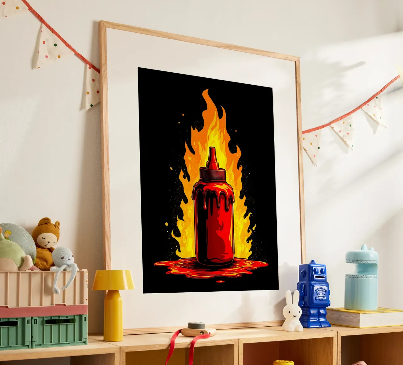 Hot Souce On Fire - Pop Art carta hahnemühle da ColorCrash Gallery